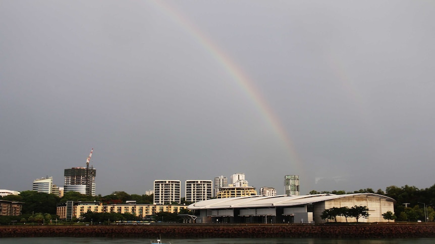 A rainbow over Darwin Harbour
