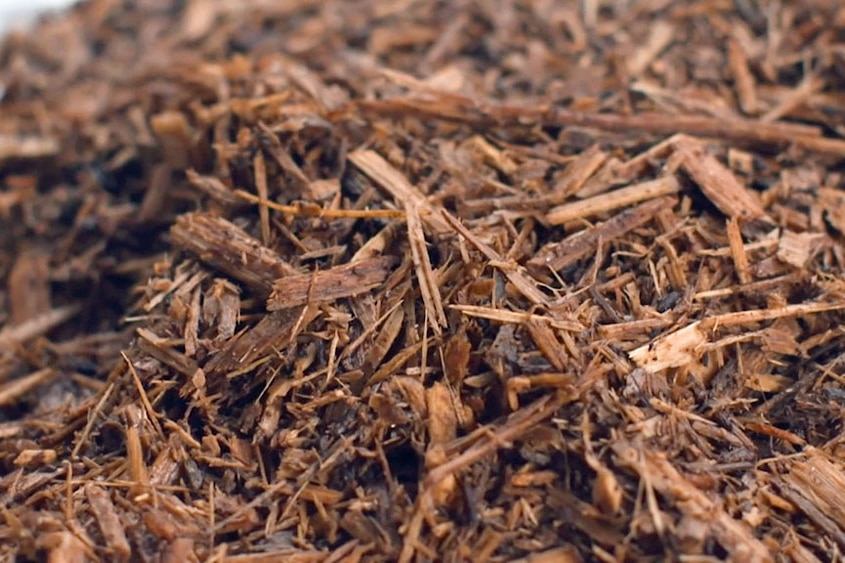 A pile of bark mulch.