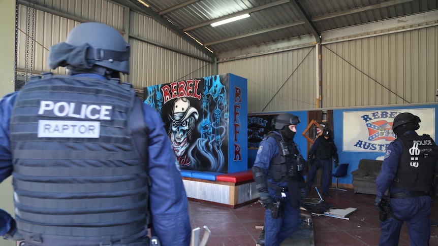Police raid Rebels club house