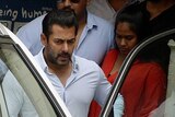 Salman Khan leaves his home to appear at a Sessions Court.