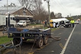 The trailer which crashed in to a cancer patient mini-van killing three people in northern Tasmania