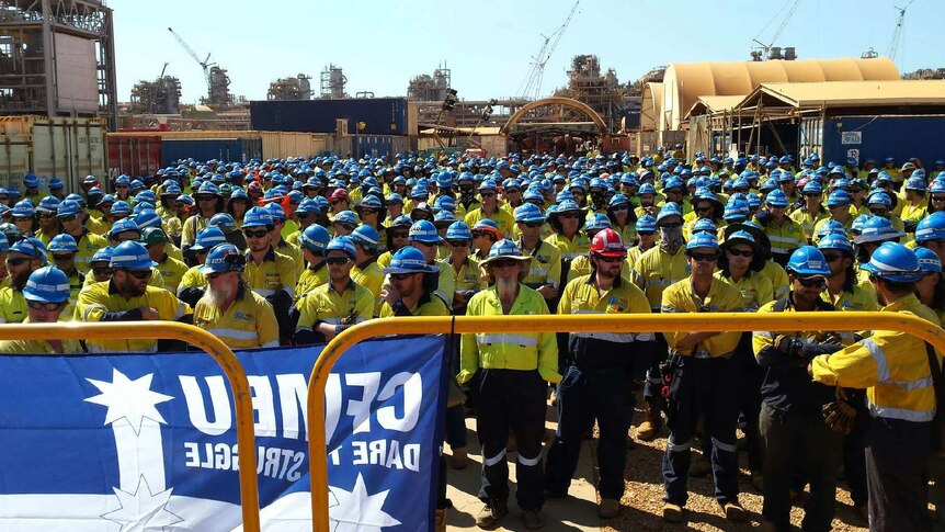 Workers on Gorgon's Barrow Island LNG project