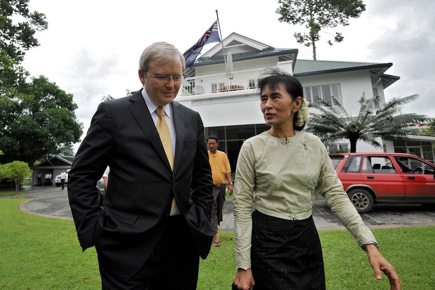 Kevin Rudd and Aung San Suu Kyi