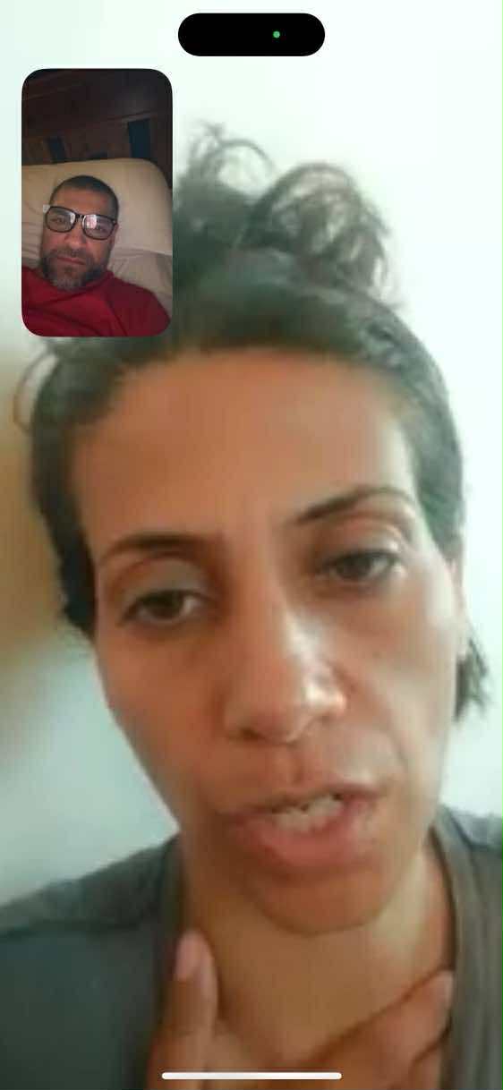 Screen shot of Sami talking to her sister over the phone