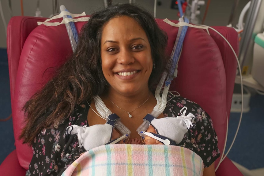 Anthea Jackson-Rushford with her twins