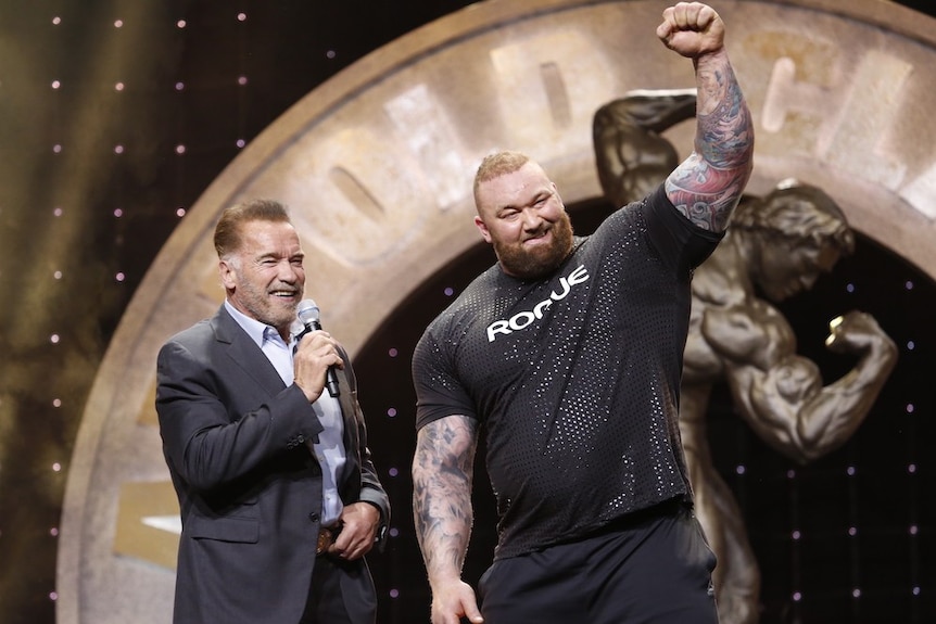 Arnold Schwarzenegger and Hafthor Julius Bjornsson