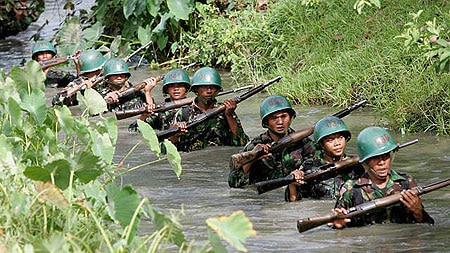 Contact made: Indonesian troops have been fighting GAM rebels since 1976.