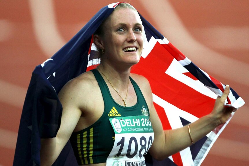 Sally Pearson celebrates winning gold at the Commonwealth Games (Getty Images: Ian Walton)
