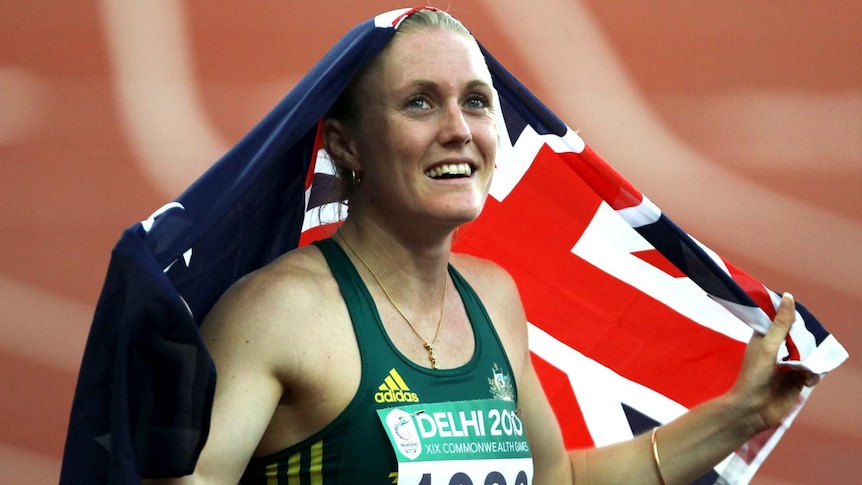 Sally Pearson celebrates winning gold at the Commonwealth Games (Getty Images: Ian Walton)