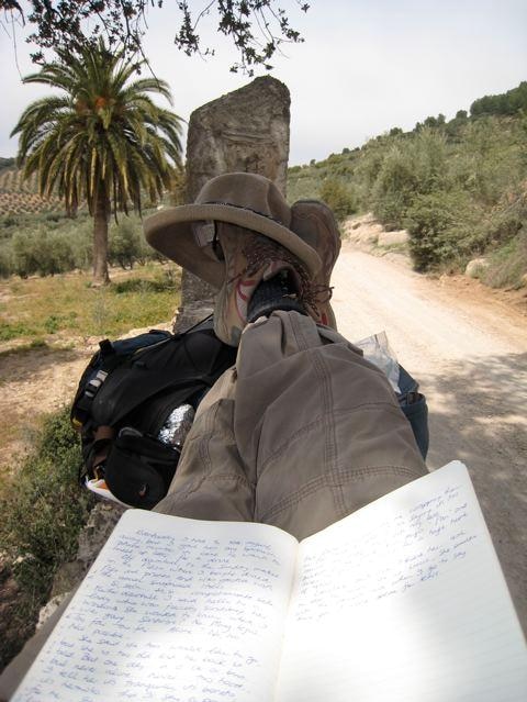 Ailsa on the Camino with her journal