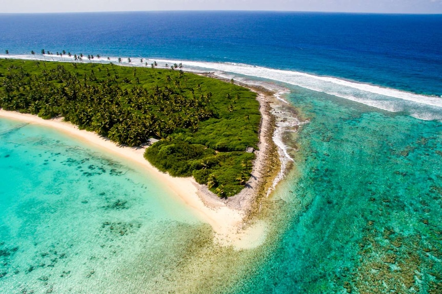 A small island from the air.