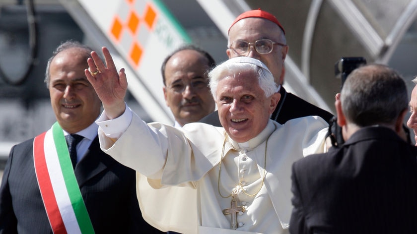 Saying sorry: Pope Benedict.