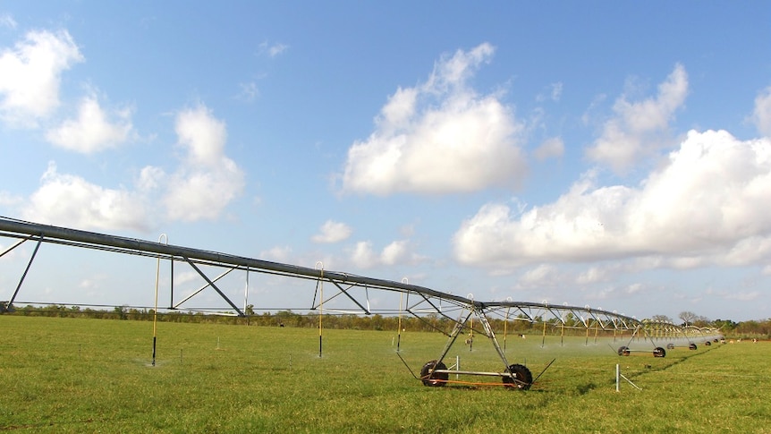 The centre pivot irrigator at Mowanjum cattle station in the west Kimberley