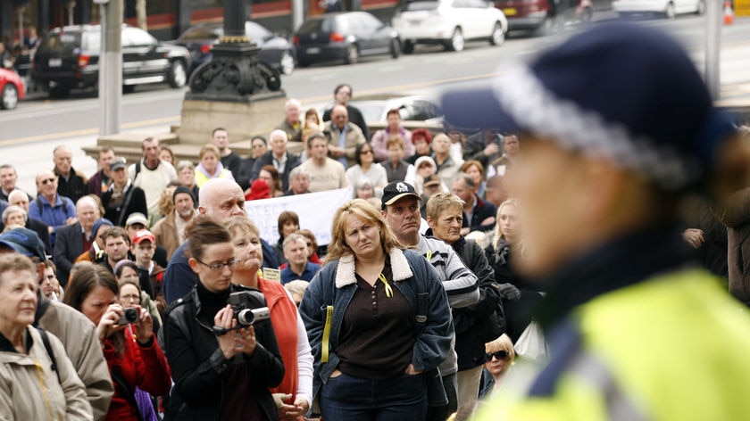More transparency: hundreds rallied in Melbourne today.