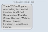 The emergency alert text message sent out contained spelling errors.
