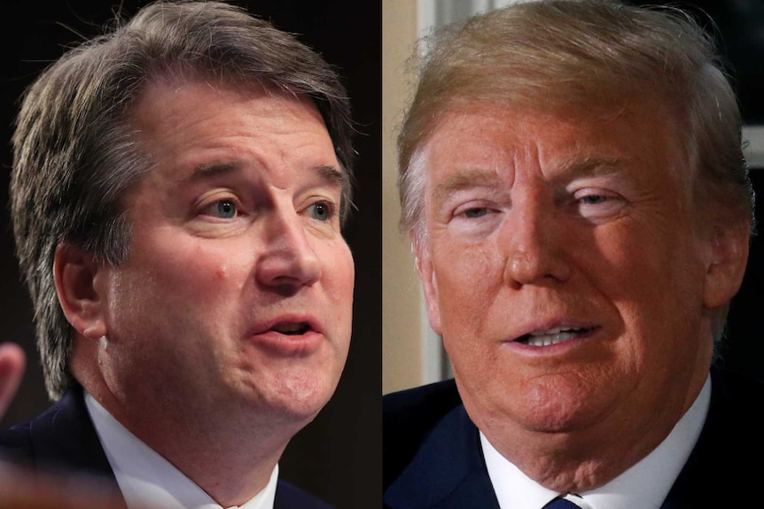 Composite image of Brett Kavanaugh and Donald Trump.