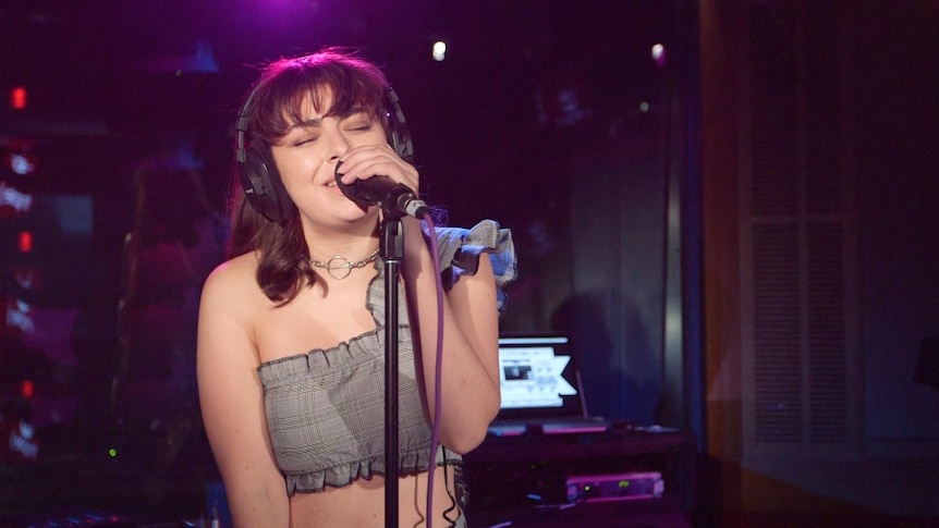 Charli XCX performing at triple j for Like A Version