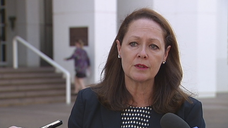 Lynne Walker outside NT Parliament in Darwin.