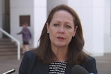 Lynne Walker outside NT Parliament in Darwin.