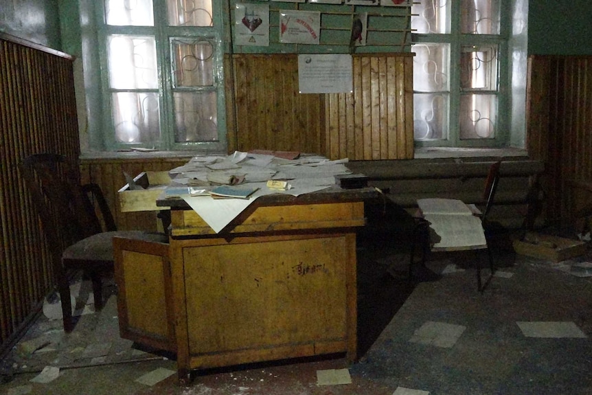 An abandoned mine office in Pyramiden