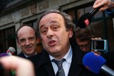 Michel Platini leaves after a hearing at the Court of Arbitration for Sport in Switzerland
