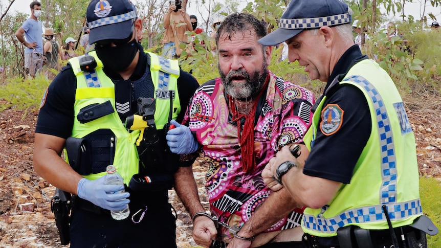 A person arrested by police