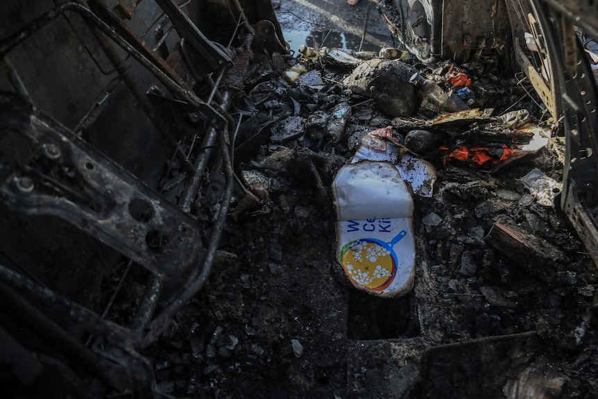 Debris inside a car