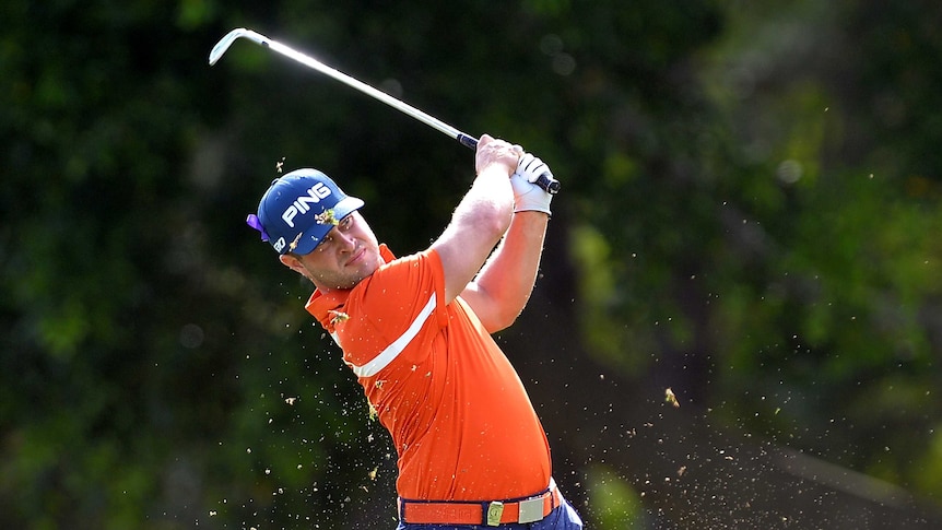 David Lingmerth plays a shot during round two of the PGA Championship