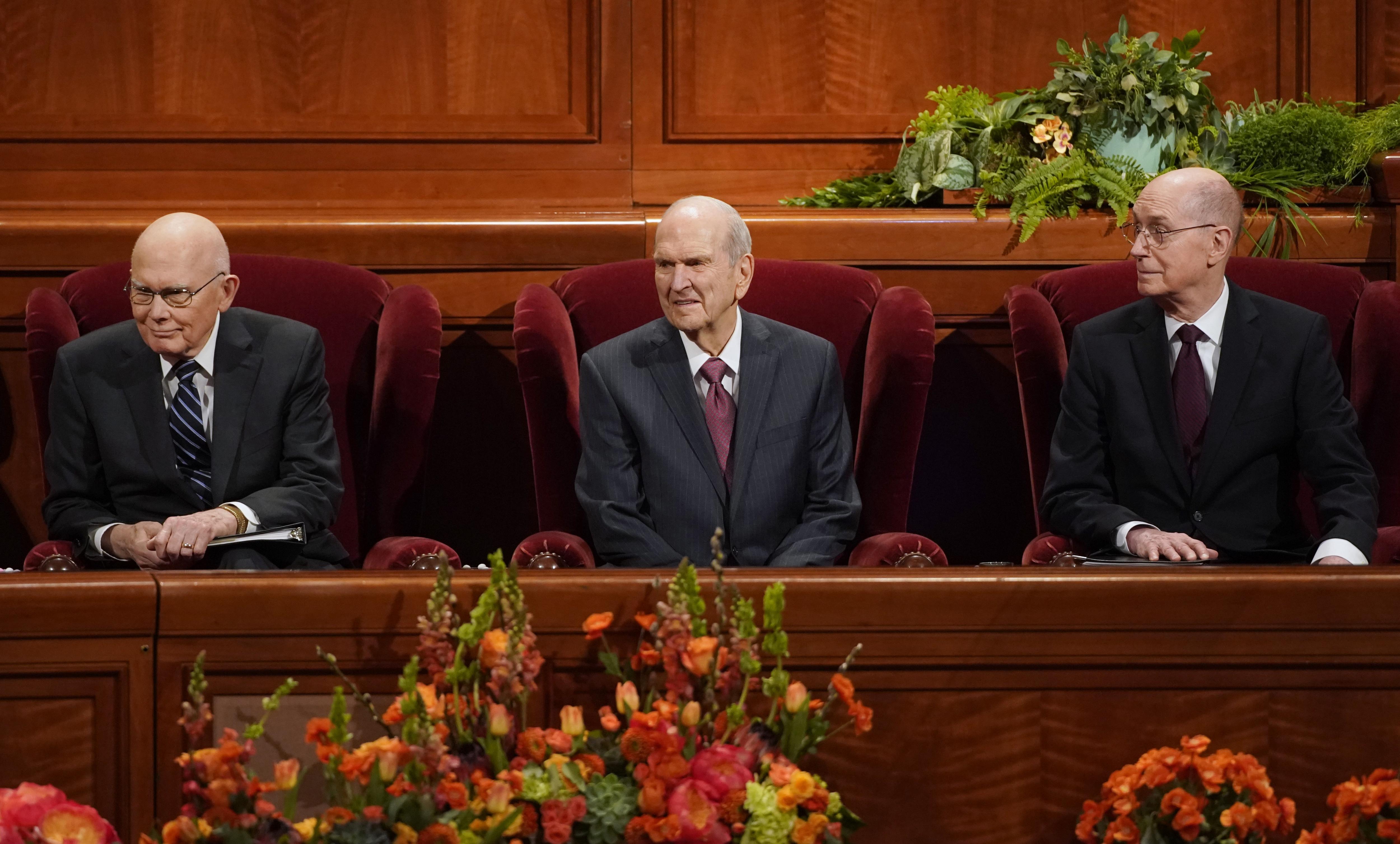 The three men who comprise the First Presidency of the Mormon Church