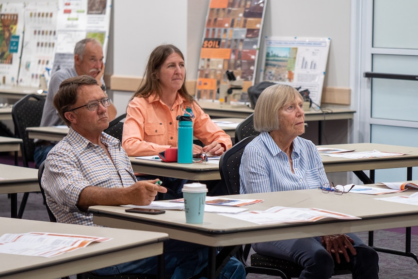 Farmers at a climate workshop in Warwick, February 2021.