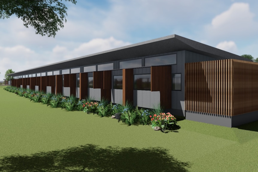 Rendered design of accommodation buildings at Centre of Excellence