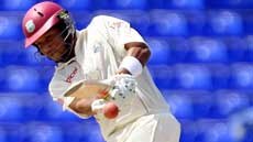 Ramnaresh Sarwan became the first man to hit six fours in a Test over.