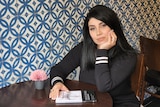 Mahvash Sabet at a Sydney café in an interview with Nassim Khadem in August 2022. 