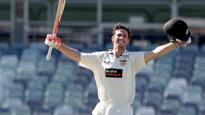 Mitchell Marsh celebrates Shield century for WA