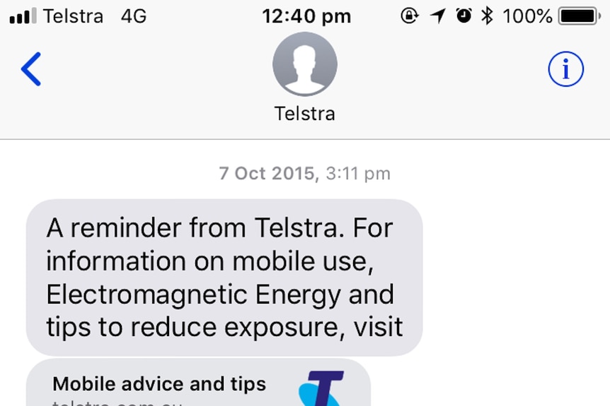 Telstra text message.