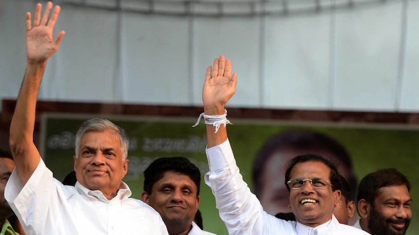 Ranil Wickremesinghe and Maithripala Sirisena Sri Lanka.jpg