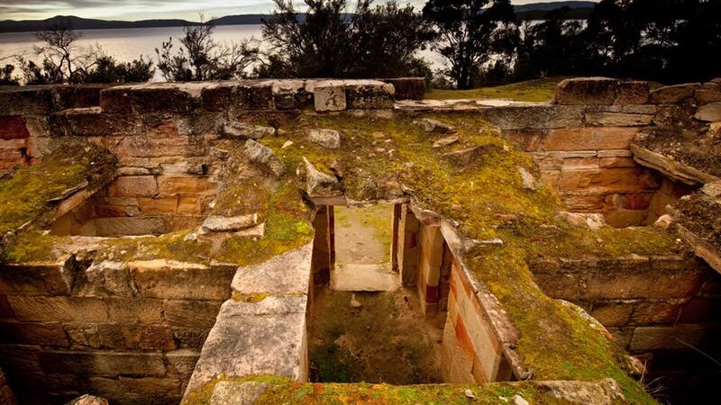 Looking down on the Coal Mines Historical Site on the Tasman Pennisula