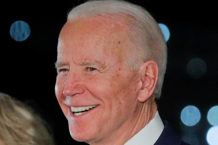 Democratic U.S. presidential candidate and former Vice President Joe Biden smiles