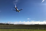 Melbourne Airport plane landing.