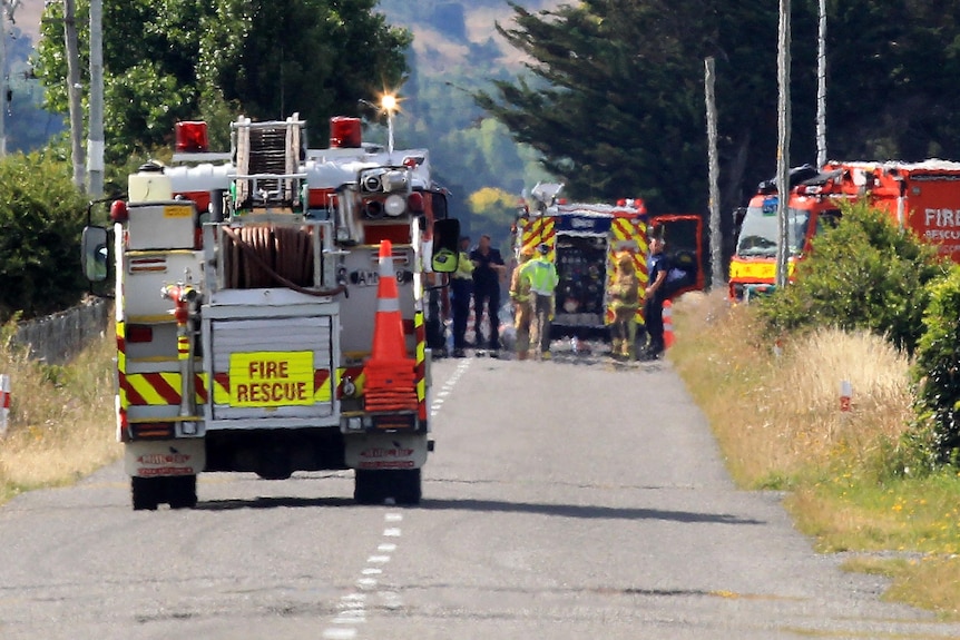 Emergency services attend the scene of a hot air balloon crash