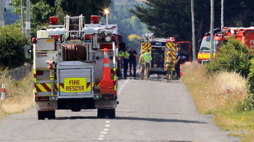 Emergency services attend the scene of a hot air balloon crash