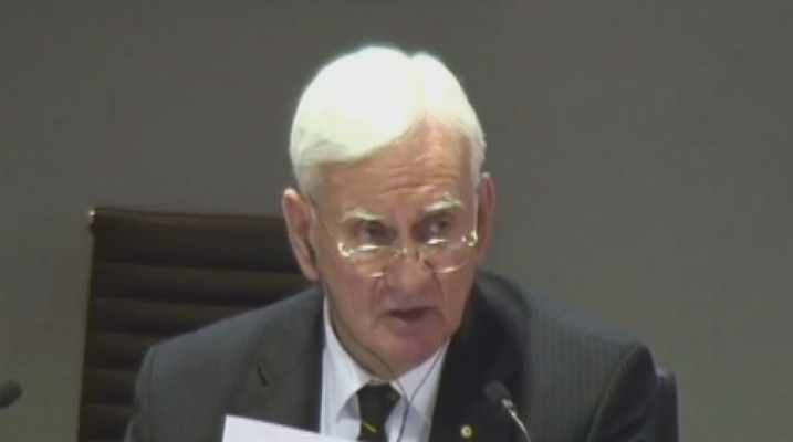 Geoffrey Ayling at the Royal Commission hearing in Hobart