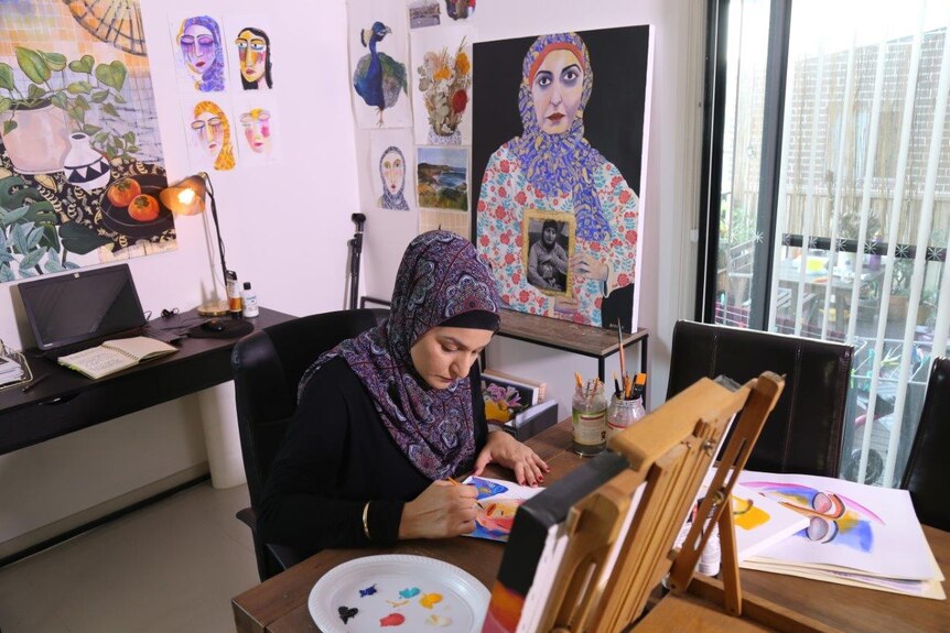 Amani Haydar entered an artwork of her late mother Salwa Haydar, who was murdered by her father, in the 2018 Archibald Prize.