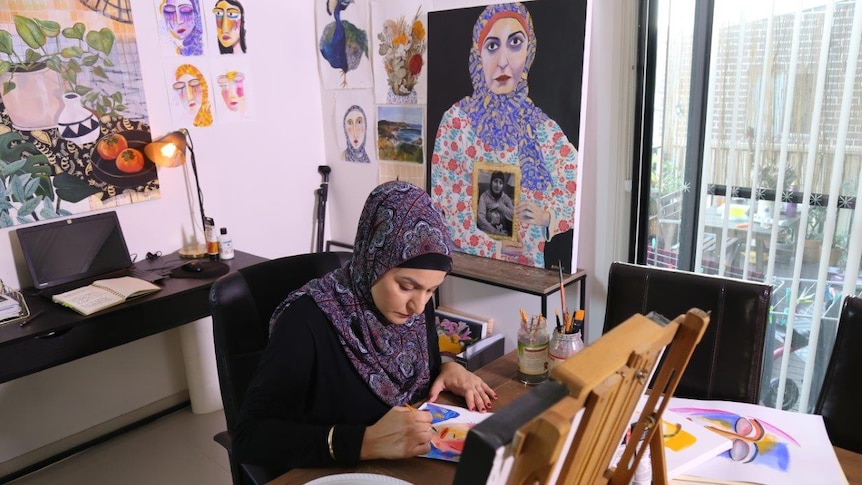 Amani Haydar entered an artwork of her late mother Salwa Haydar, who was murdered by her father, in the 2018 Archibald Prize.