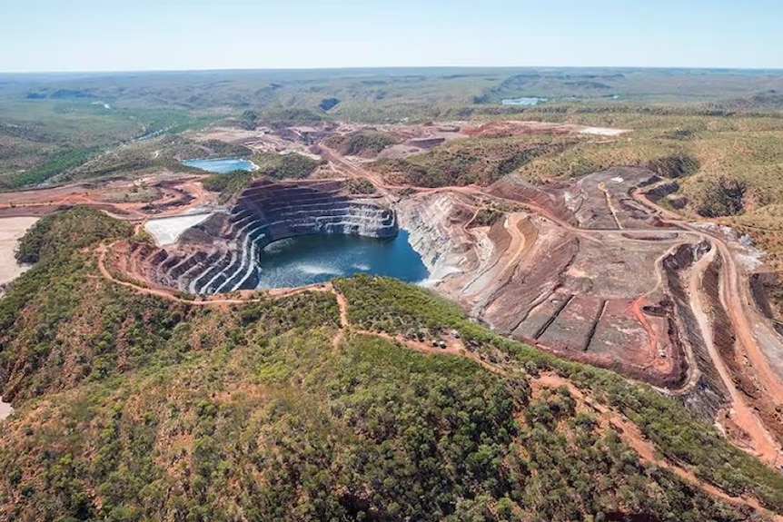 An aerial view of a mine