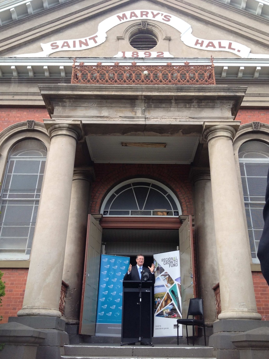 Denis Napthine at Geelong redevelopment announcement