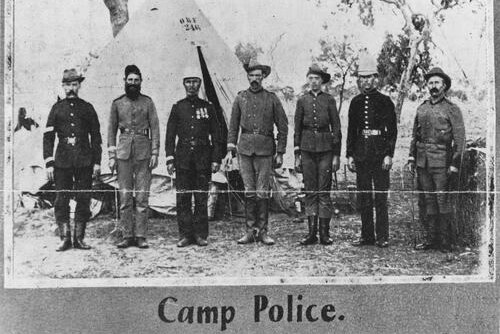 Barcaldine strike camp police.