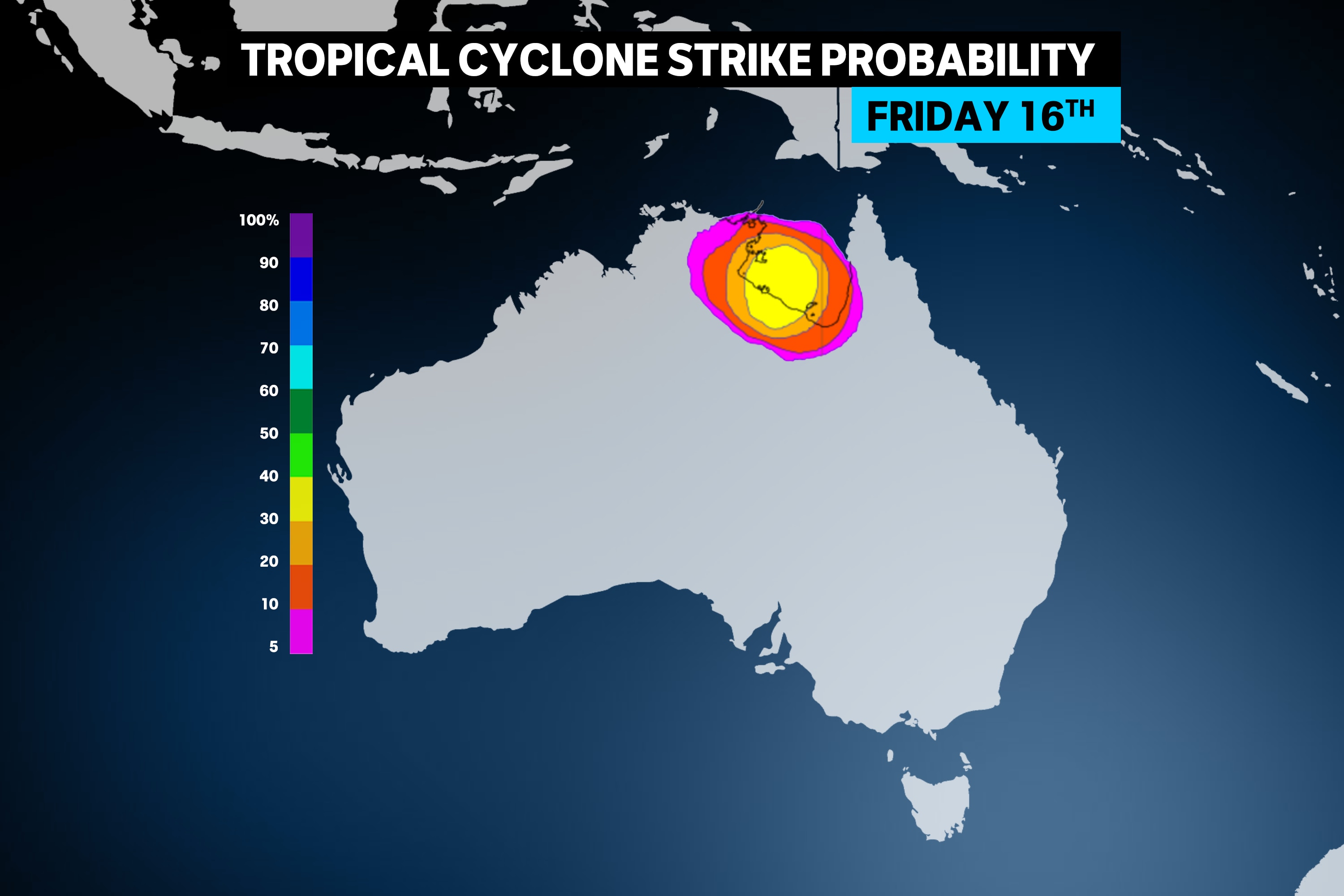 A map showing cyclone probability 
