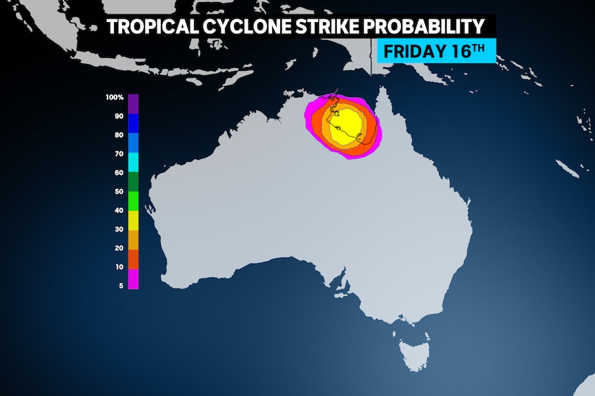 A map showing cyclone probability 