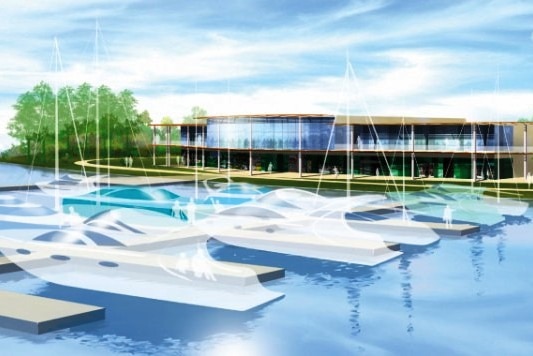 An artist's impression of the Trinity Point marina development.